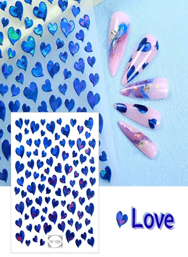 SPLOCUDU 8 Sheets Heart Nail Art Stickers,Valentine's Day Nail Stickers 3D Self-Adhesive Nail Decals, Heart DIY Manicure Decoration Supplies Accessories for Women Girls - Image 5